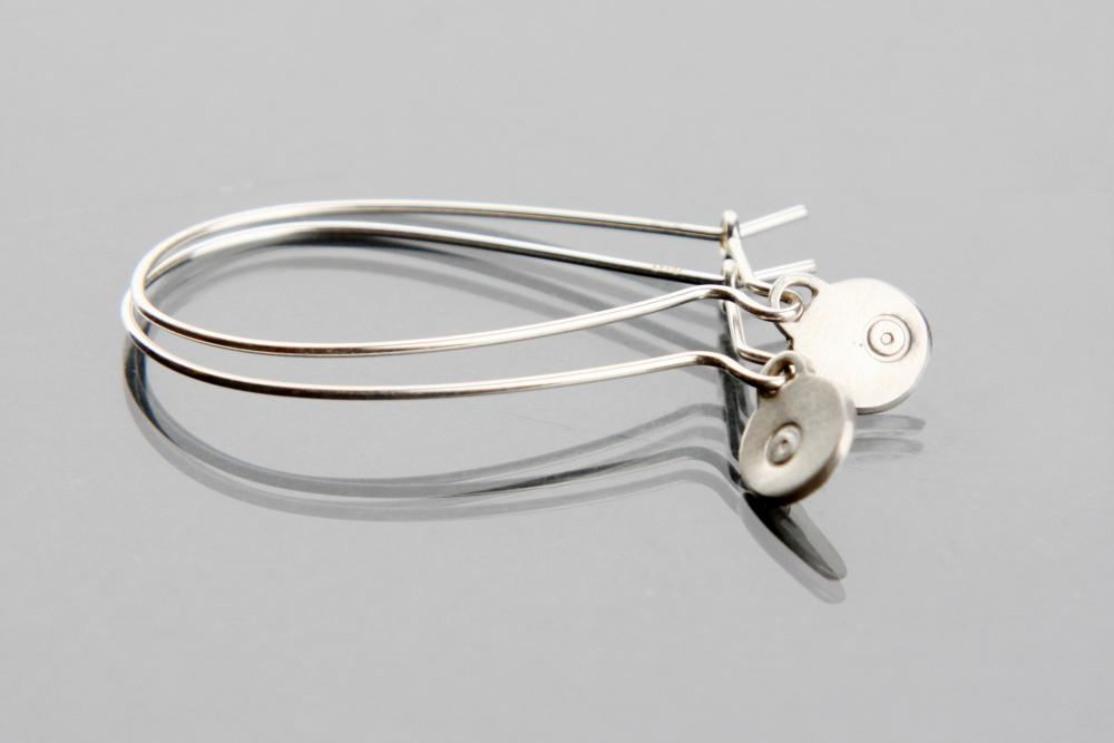 SUN - truth, wisdom and knowledge - sign pendant earring- handmade sterling silver 925 - 4,5cm long hoop