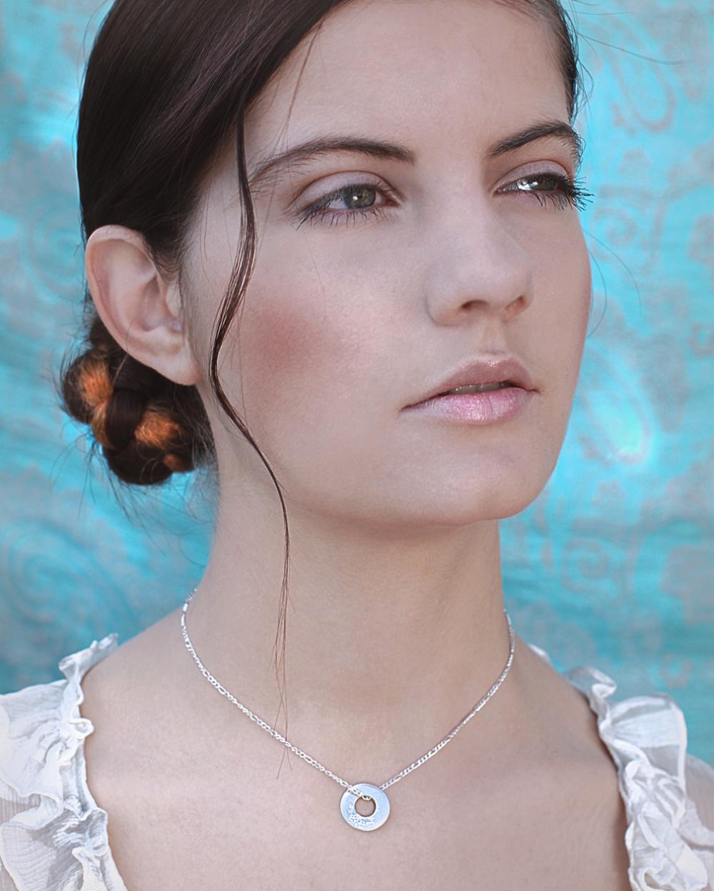 SWEET PEA - blissful pleasure - flower sign necklace- handmade sterling silver 925 pendant on 55cm long chain