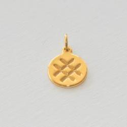 STAR - protection - sign necklace- handmade Gold plated silver 925 pendant on cotton thread