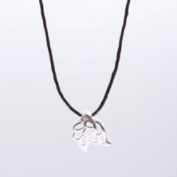 MAKE A WISH- symbol bracelet or necklace- handmade sterling silver 925 pendant on Leather cord
