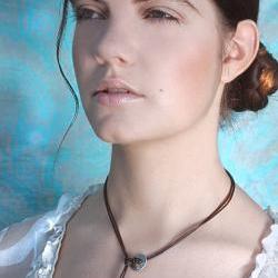 VIOLET - romantic thought, contemplation memories, and love - flower sign bracelet/necklace- handmade sterling silver 925 pendant on 40cm long cord